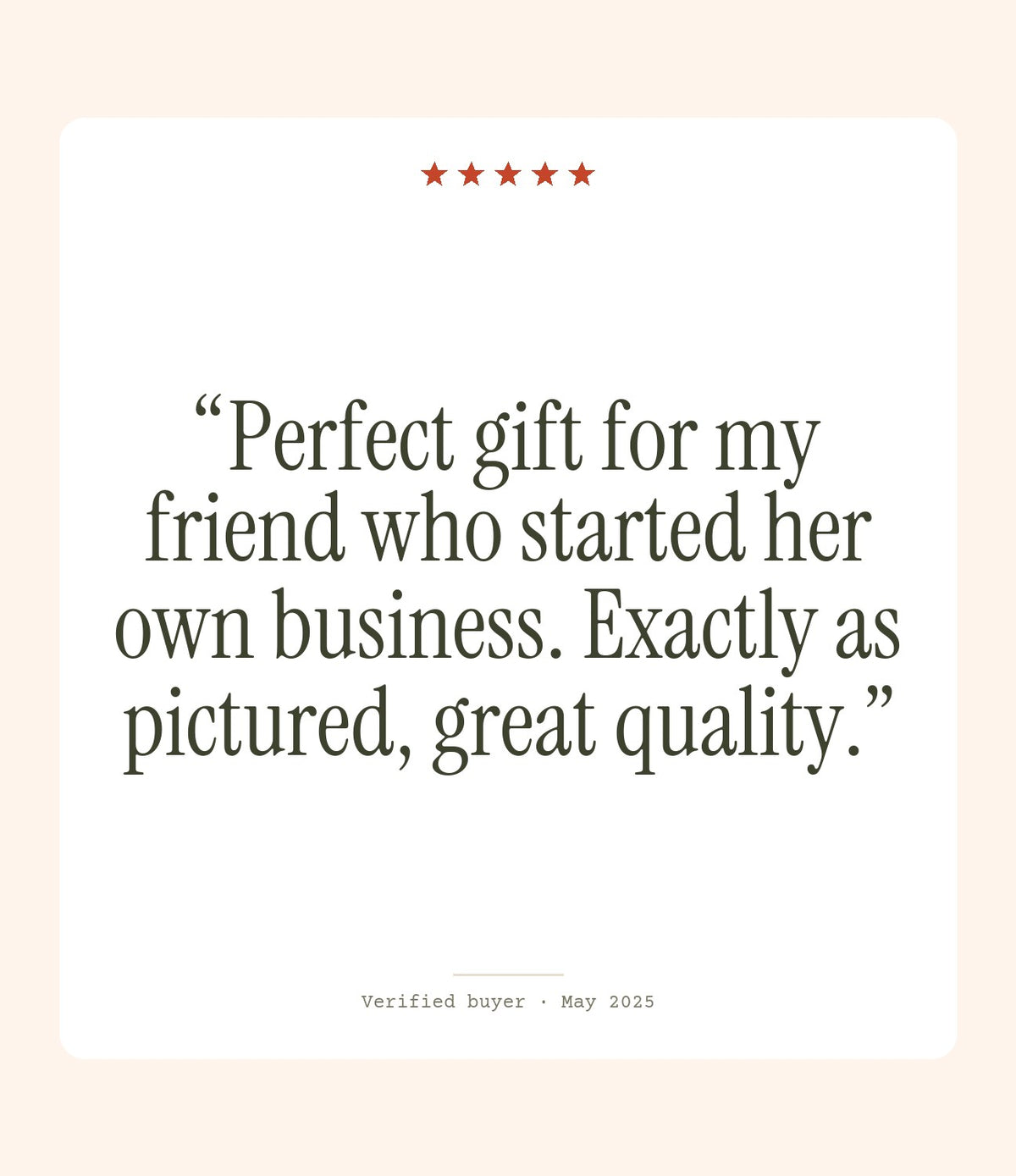 Verified buyer review