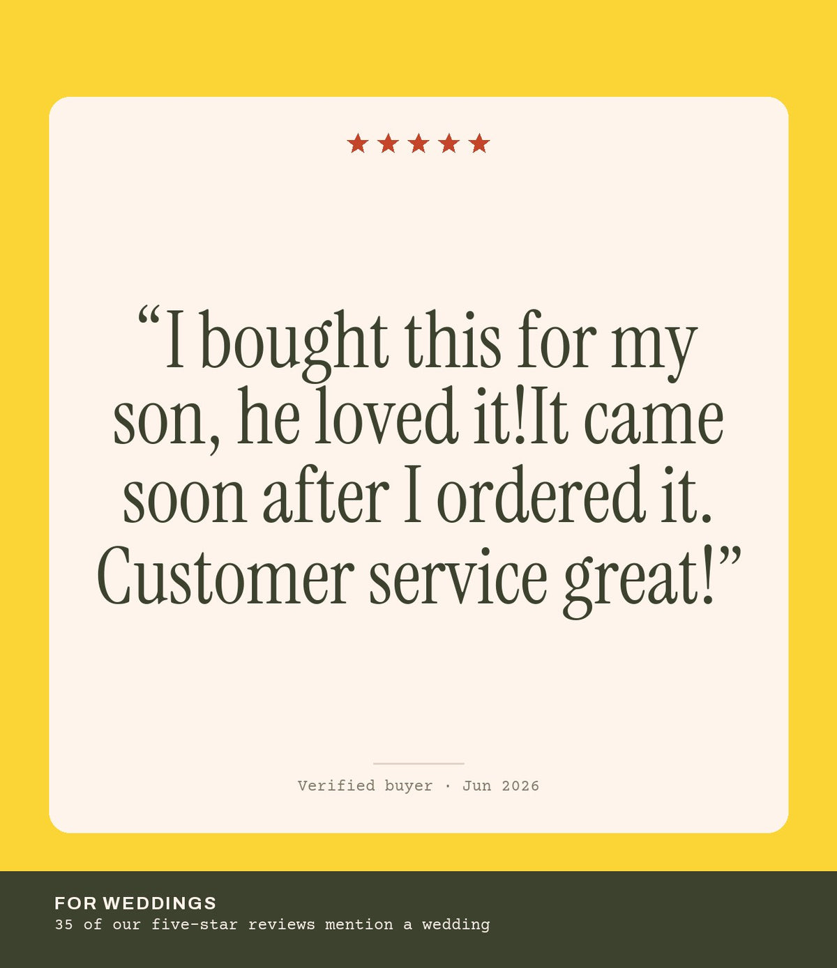 Verified buyer review