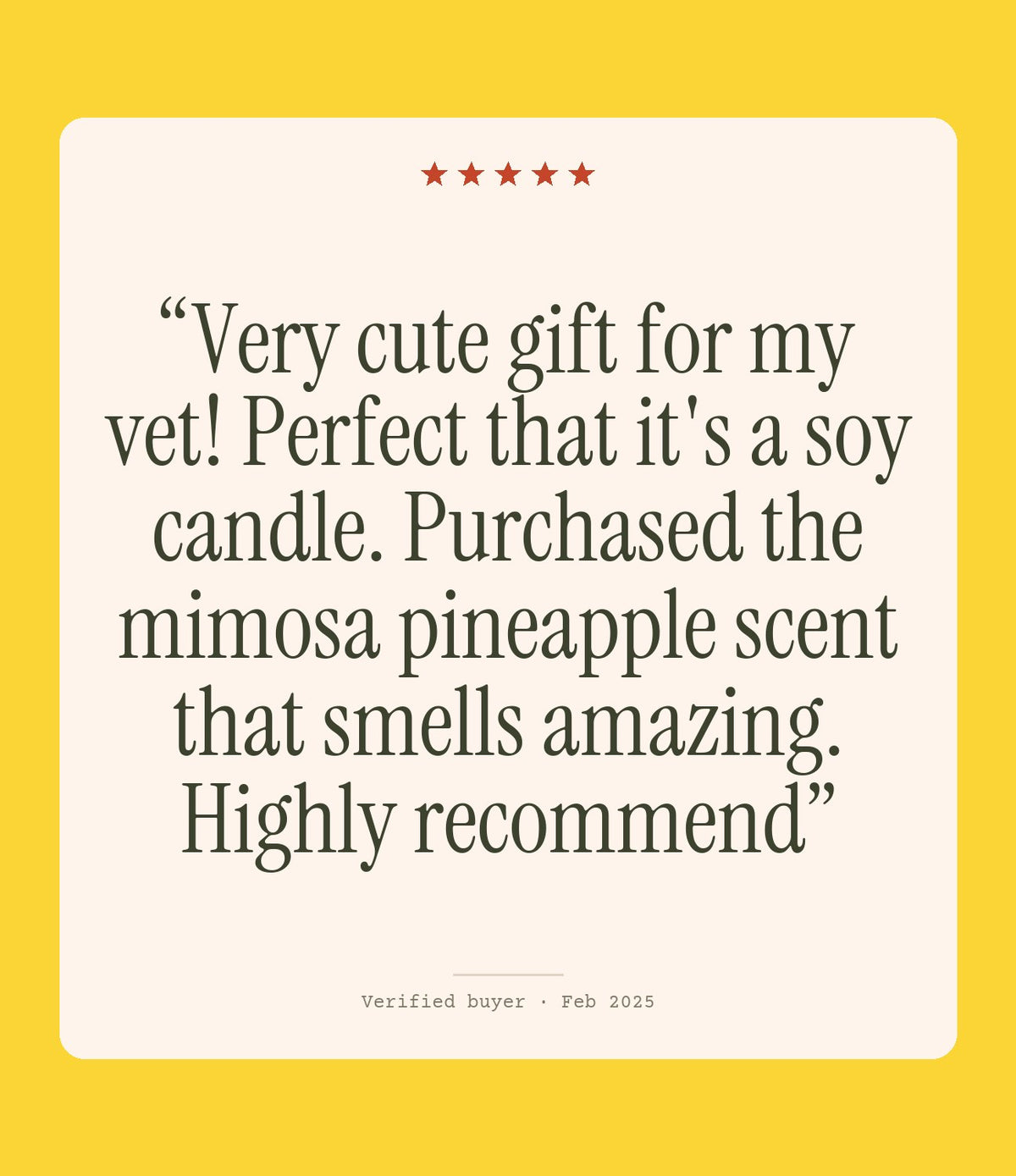 Verified buyer review