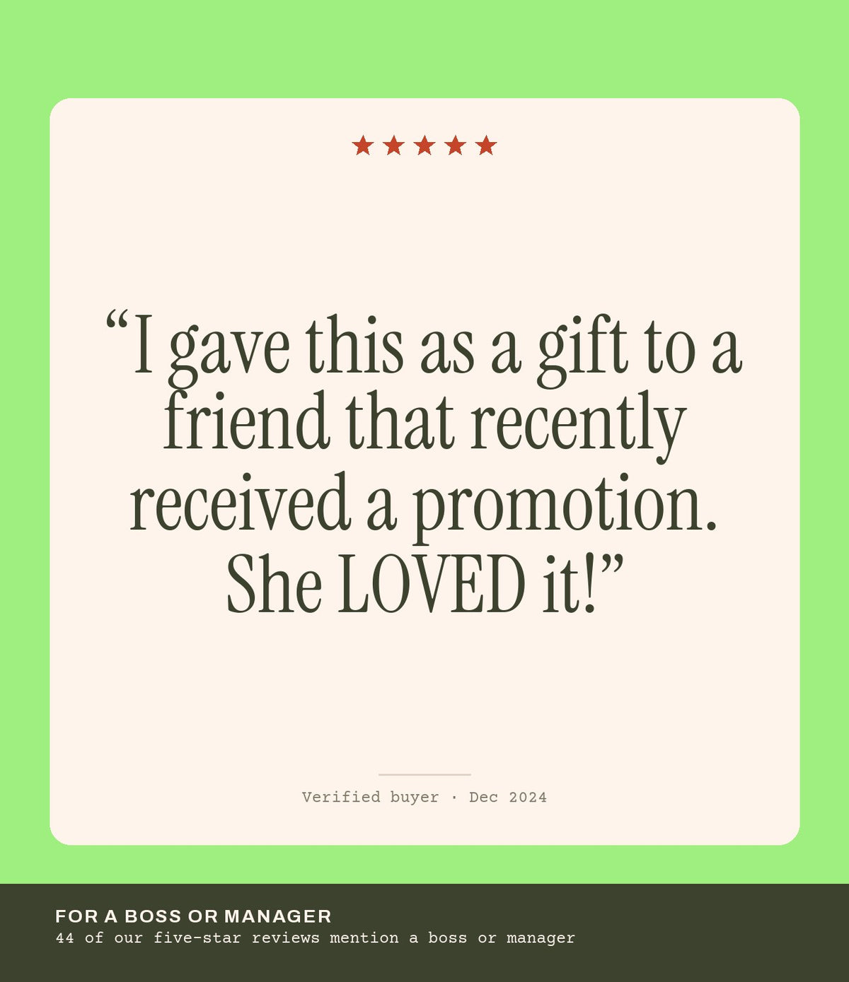 Verified buyer review