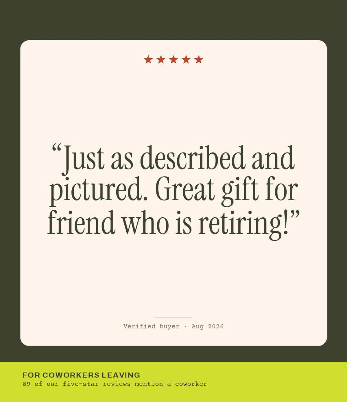 Verified buyer review