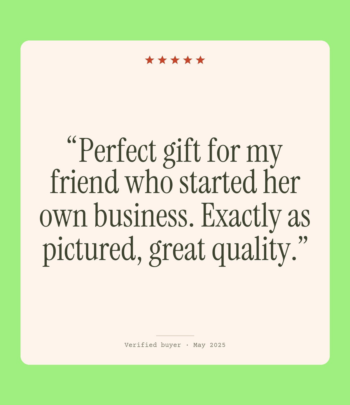 Verified buyer review