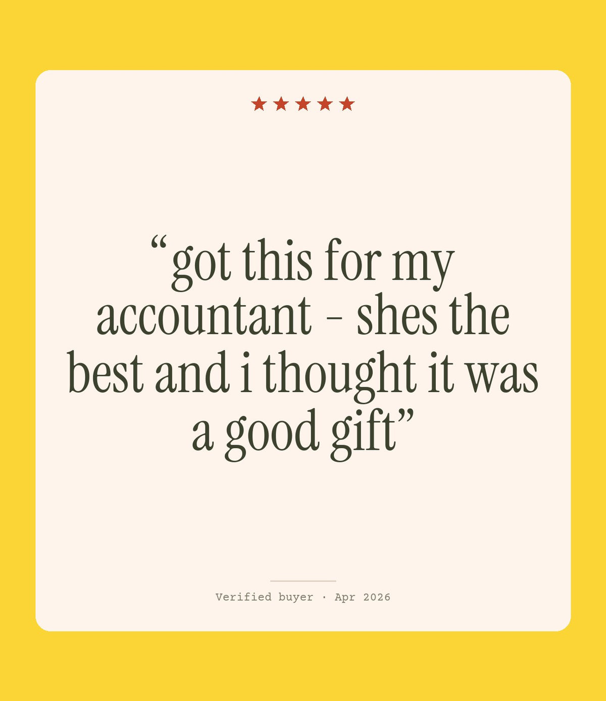 Verified buyer review