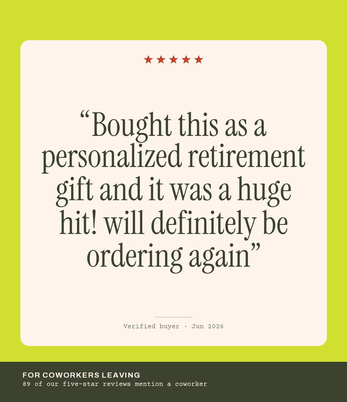 Verified buyer review