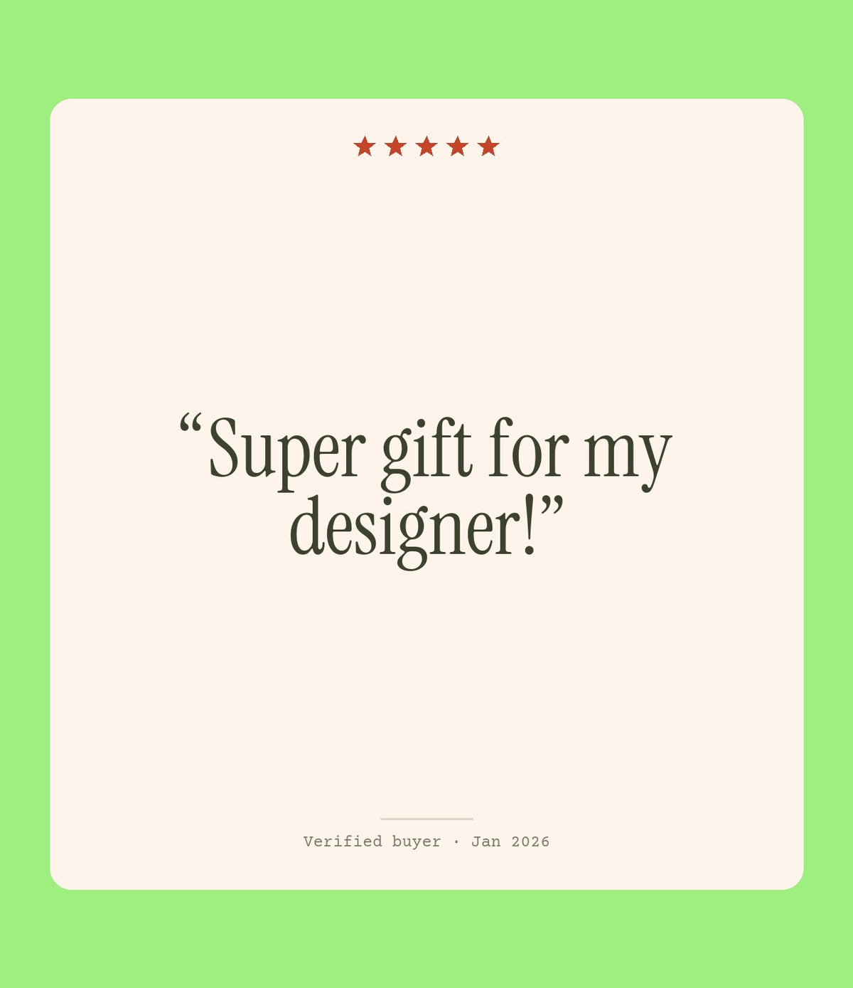 Verified buyer review