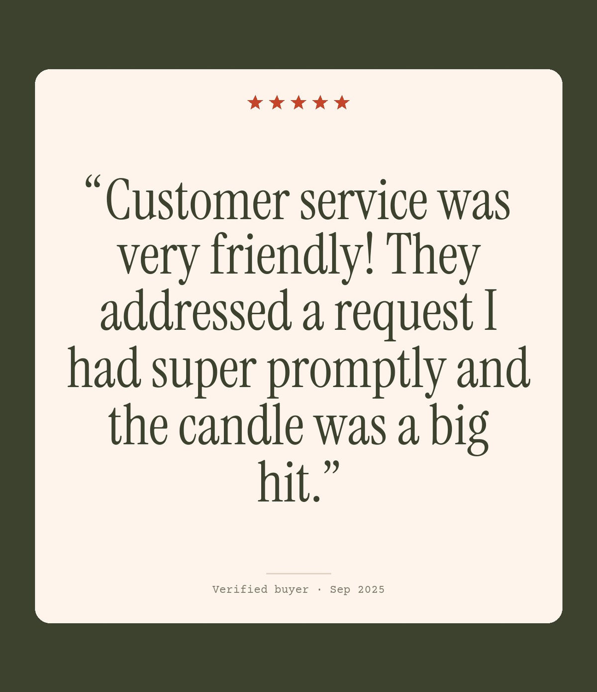 Verified buyer review
