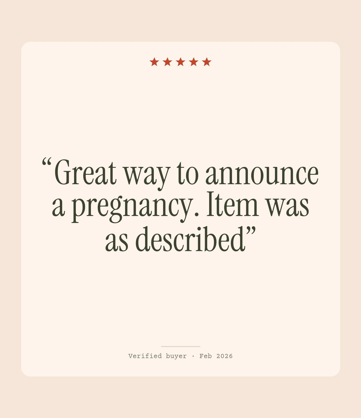 Verified buyer review