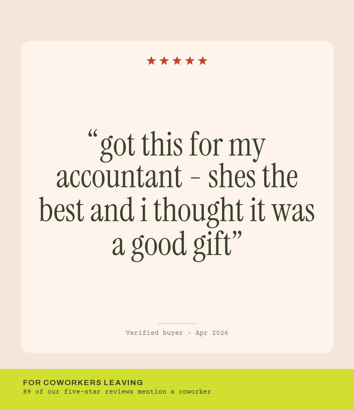 Verified buyer review
