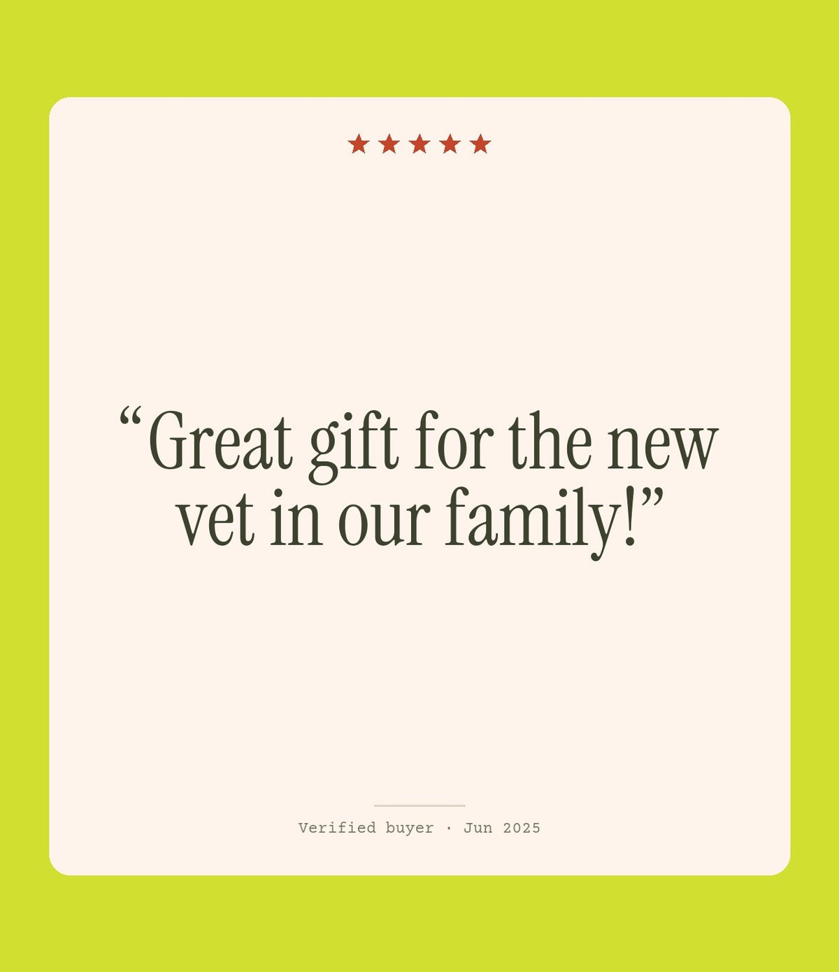 Verified buyer review