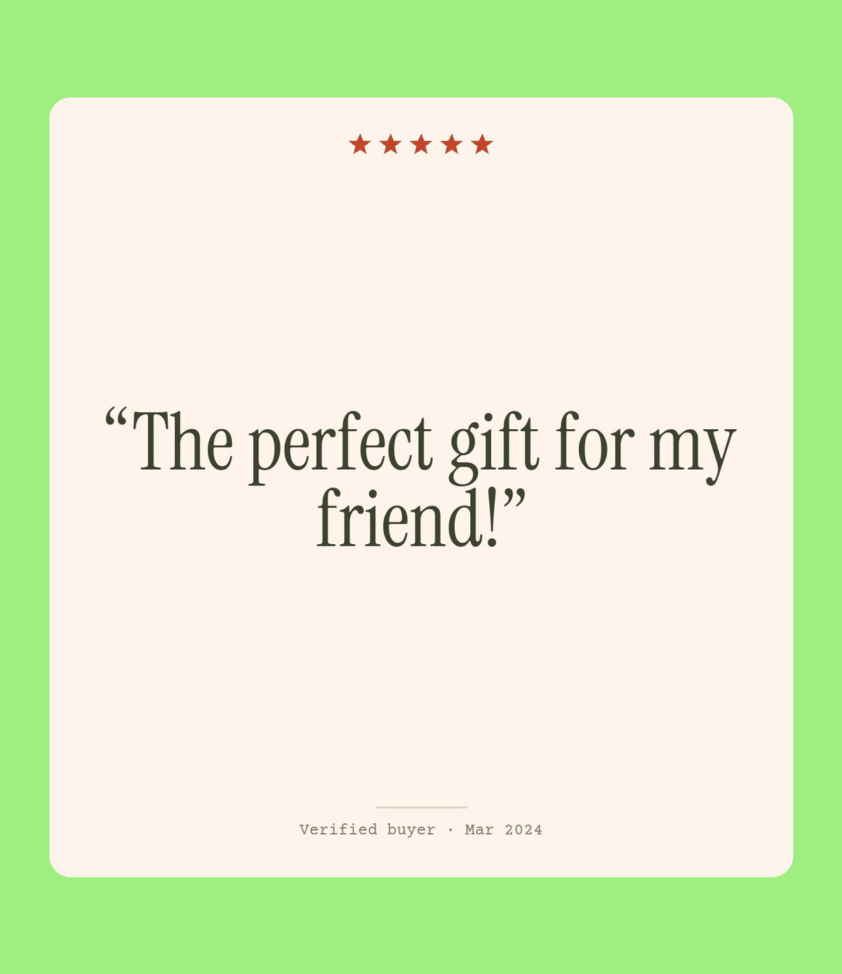 Verified buyer review