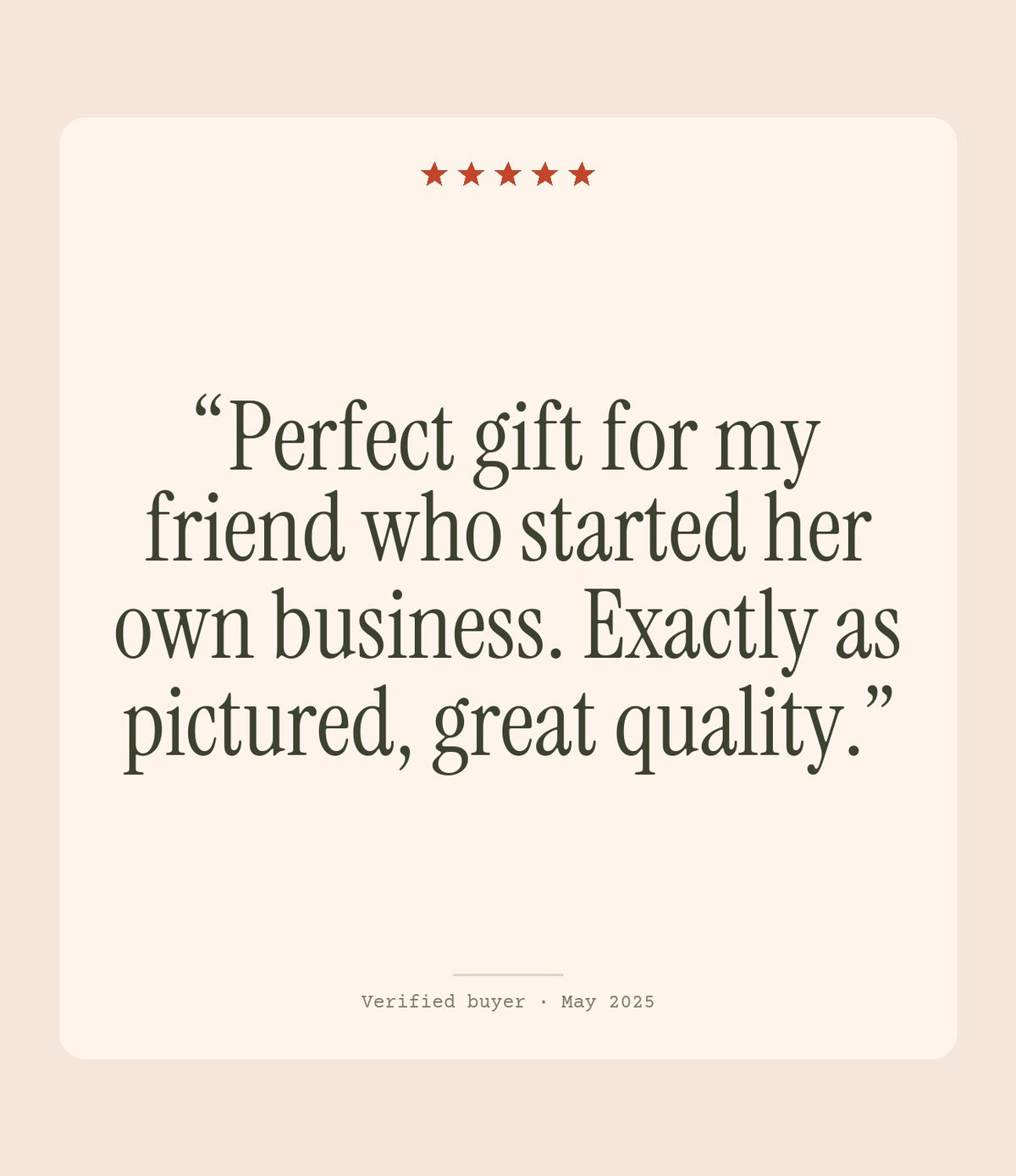 Verified buyer review