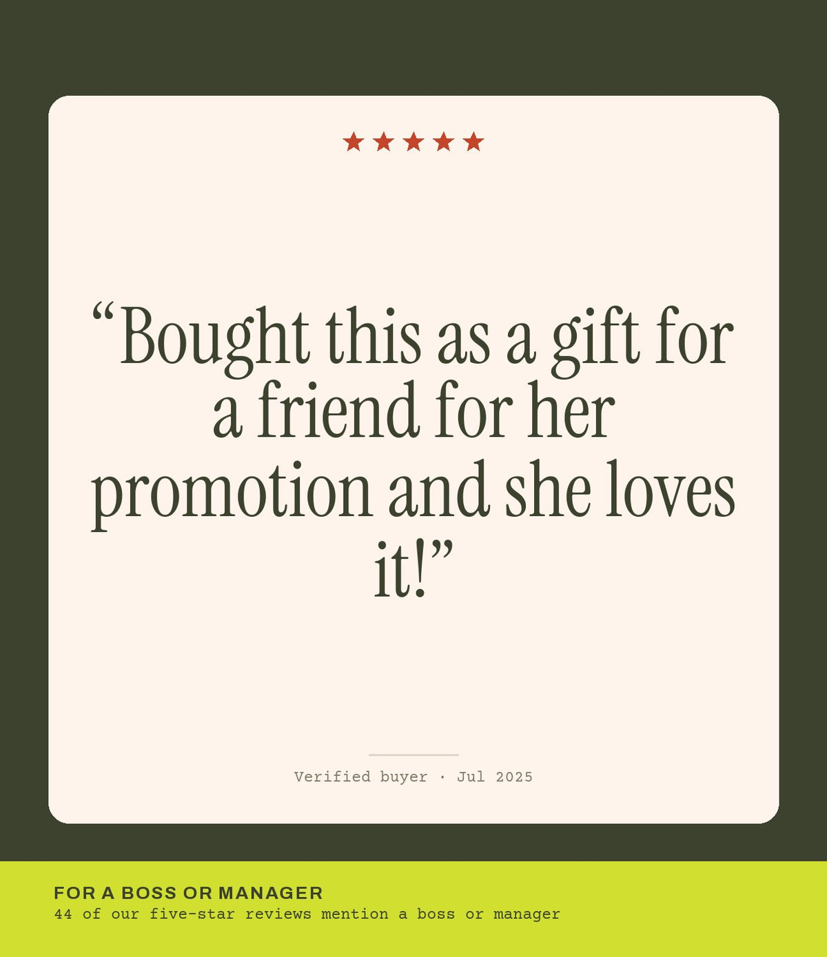 Verified buyer review