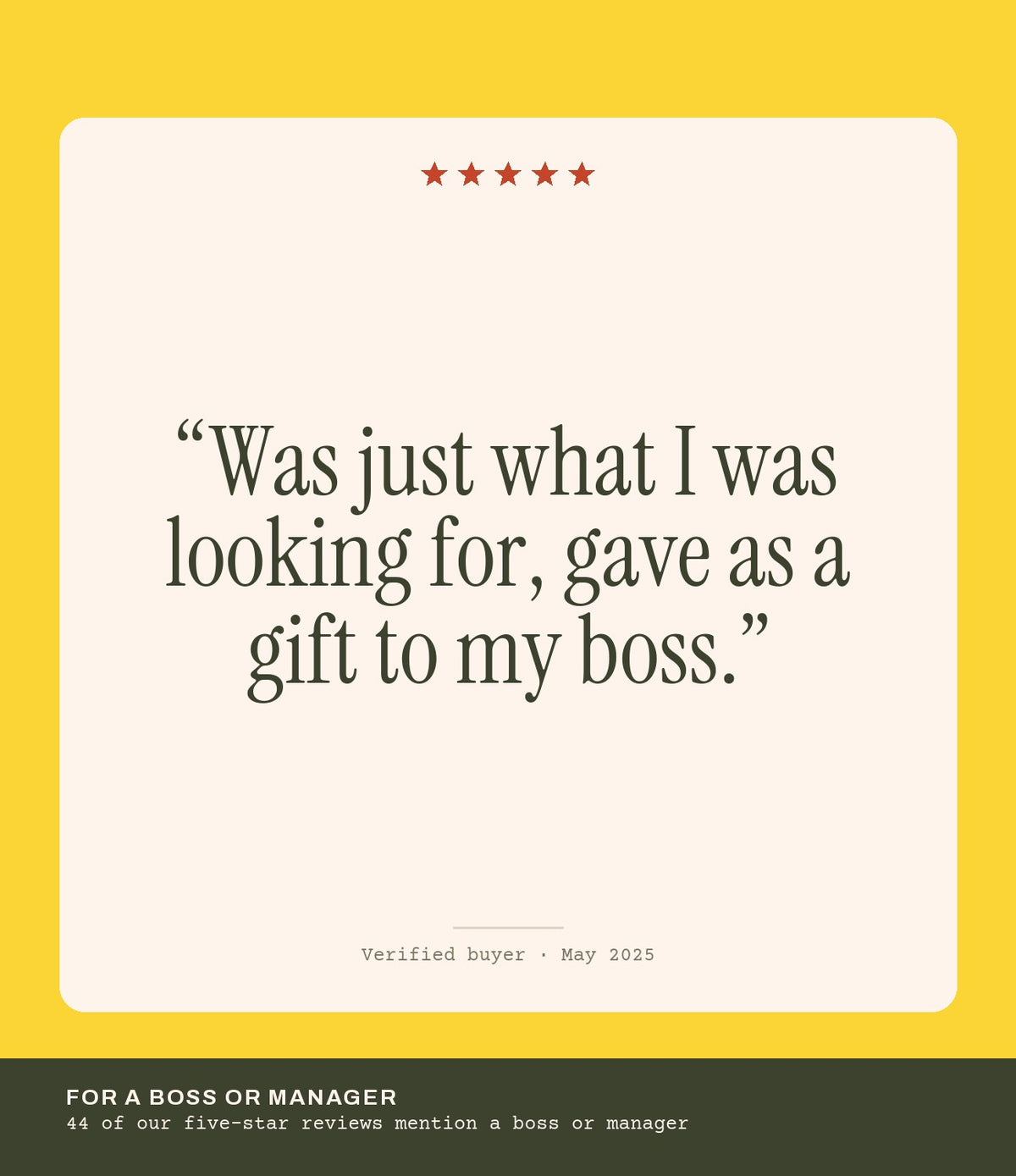 Verified buyer review