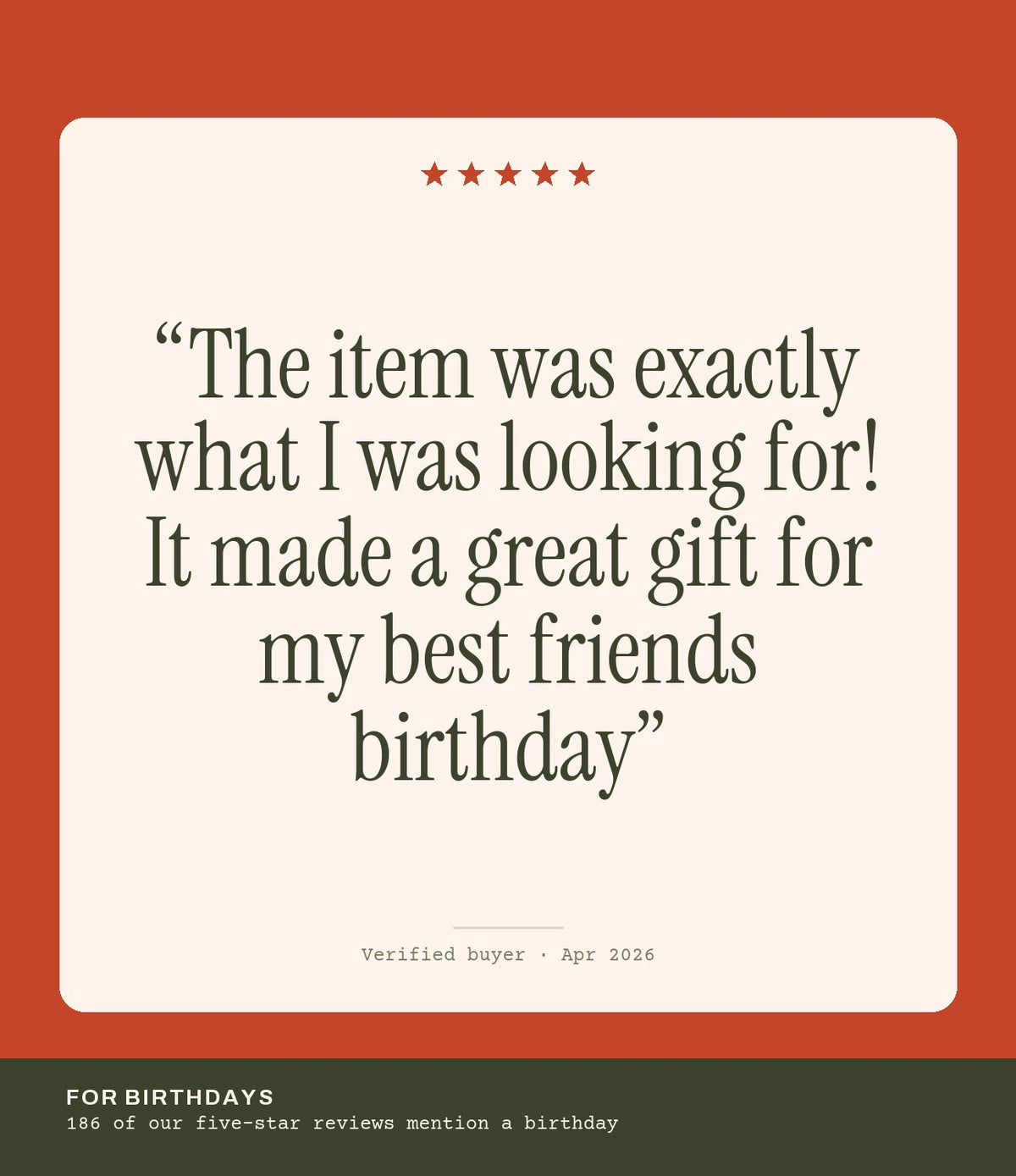 Verified buyer review