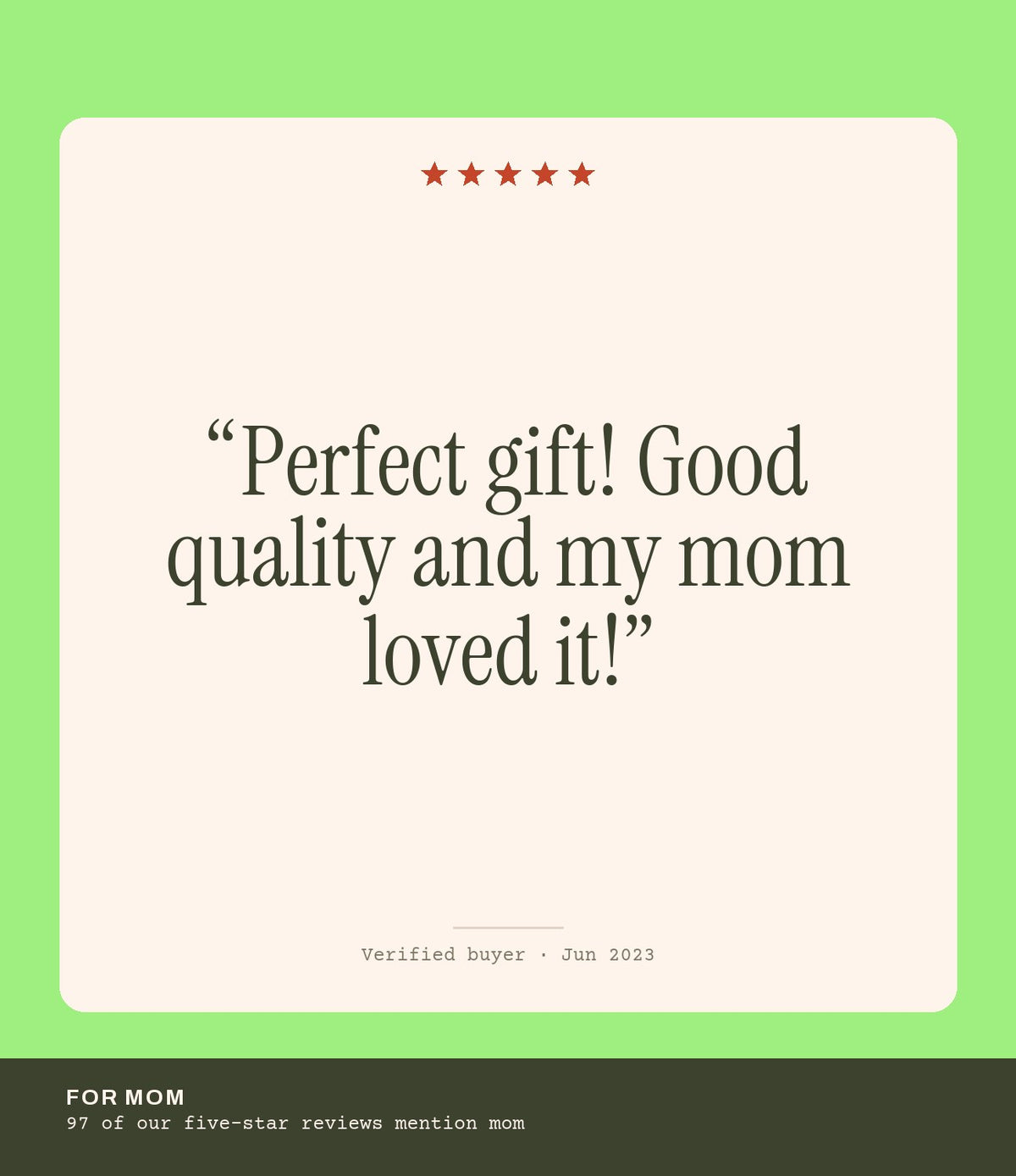 Verified buyer review
