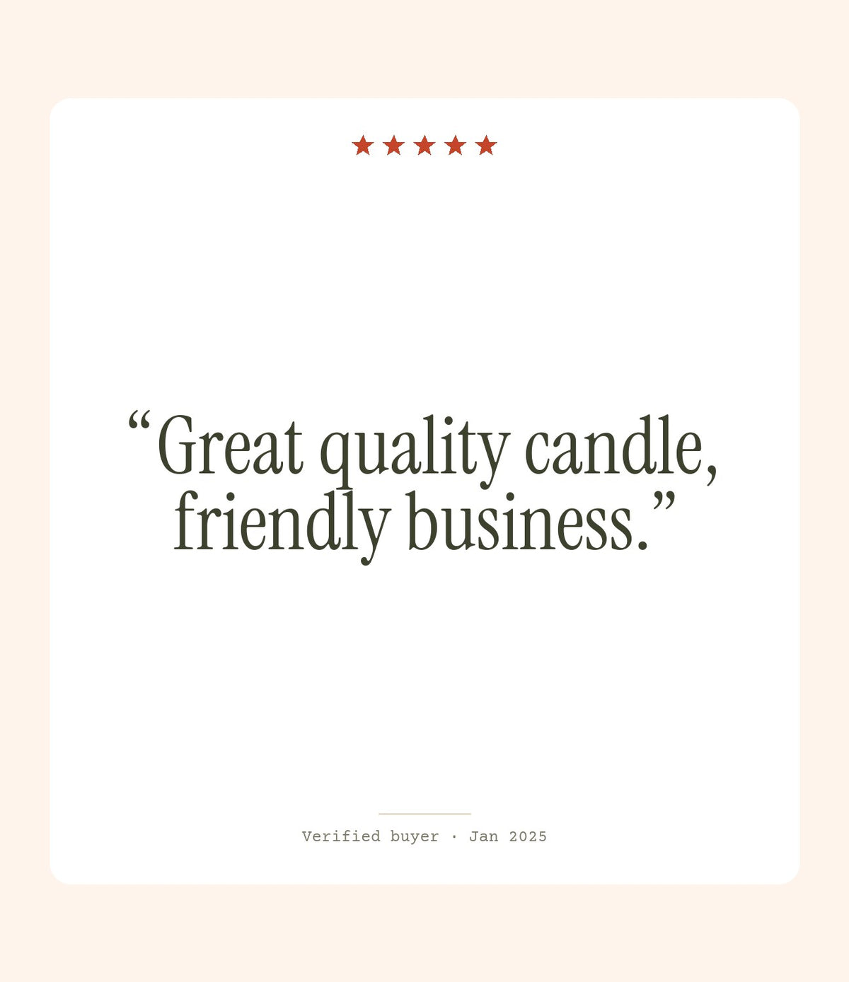 Verified buyer review