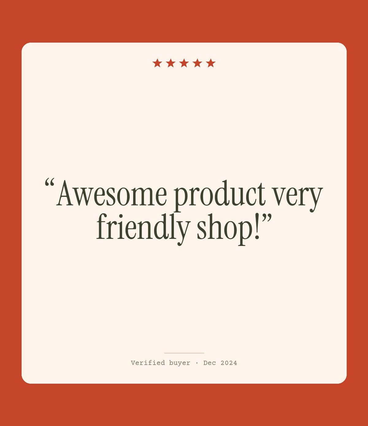 Verified buyer review