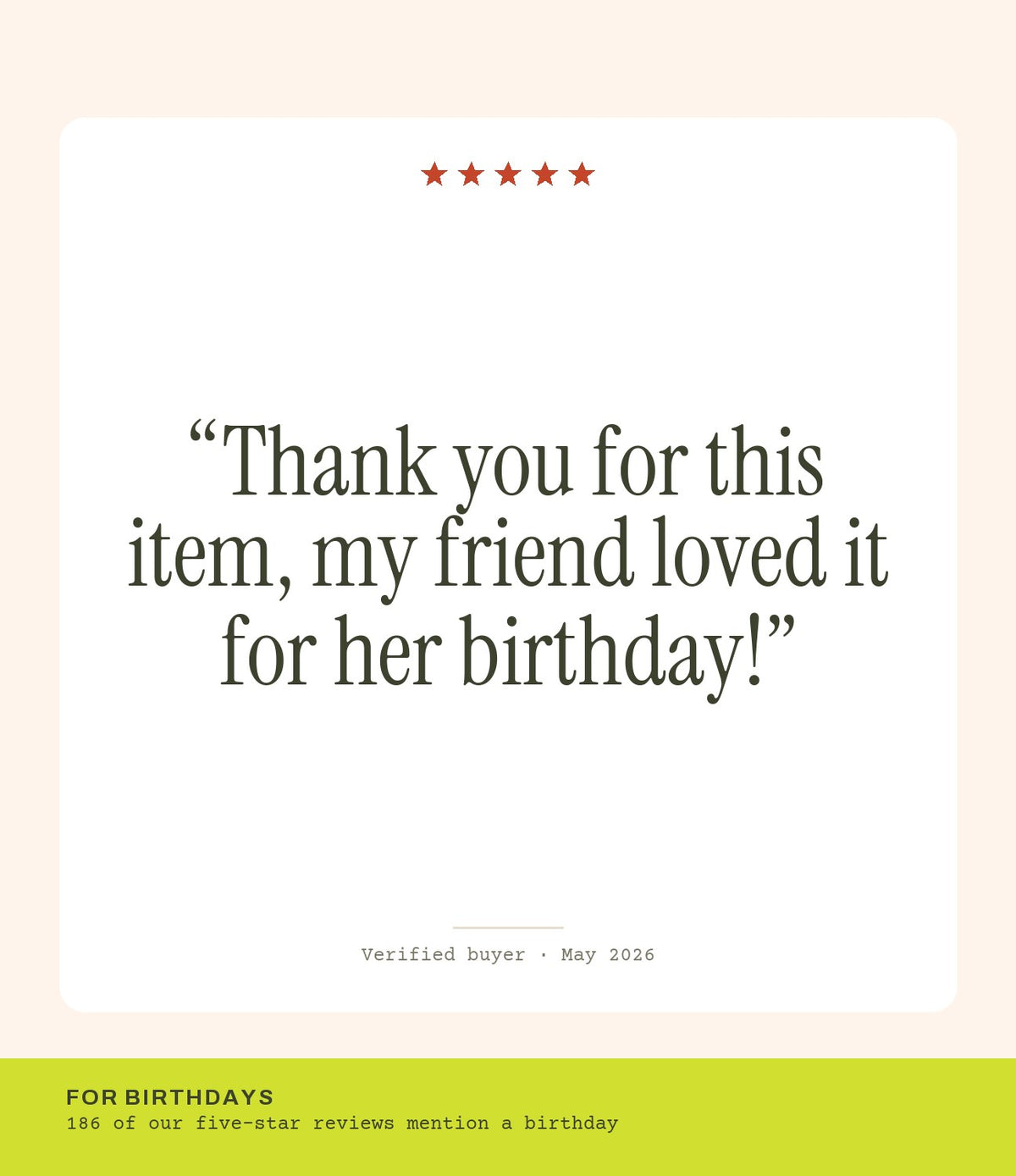 Verified buyer review