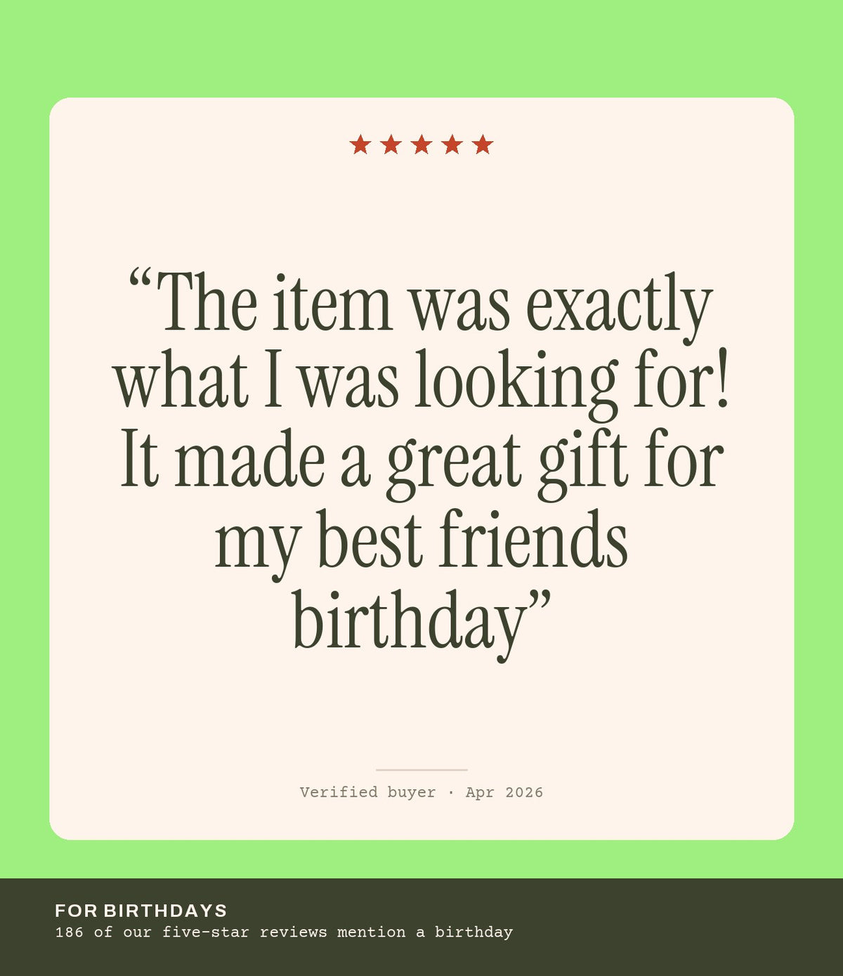 Verified buyer review
