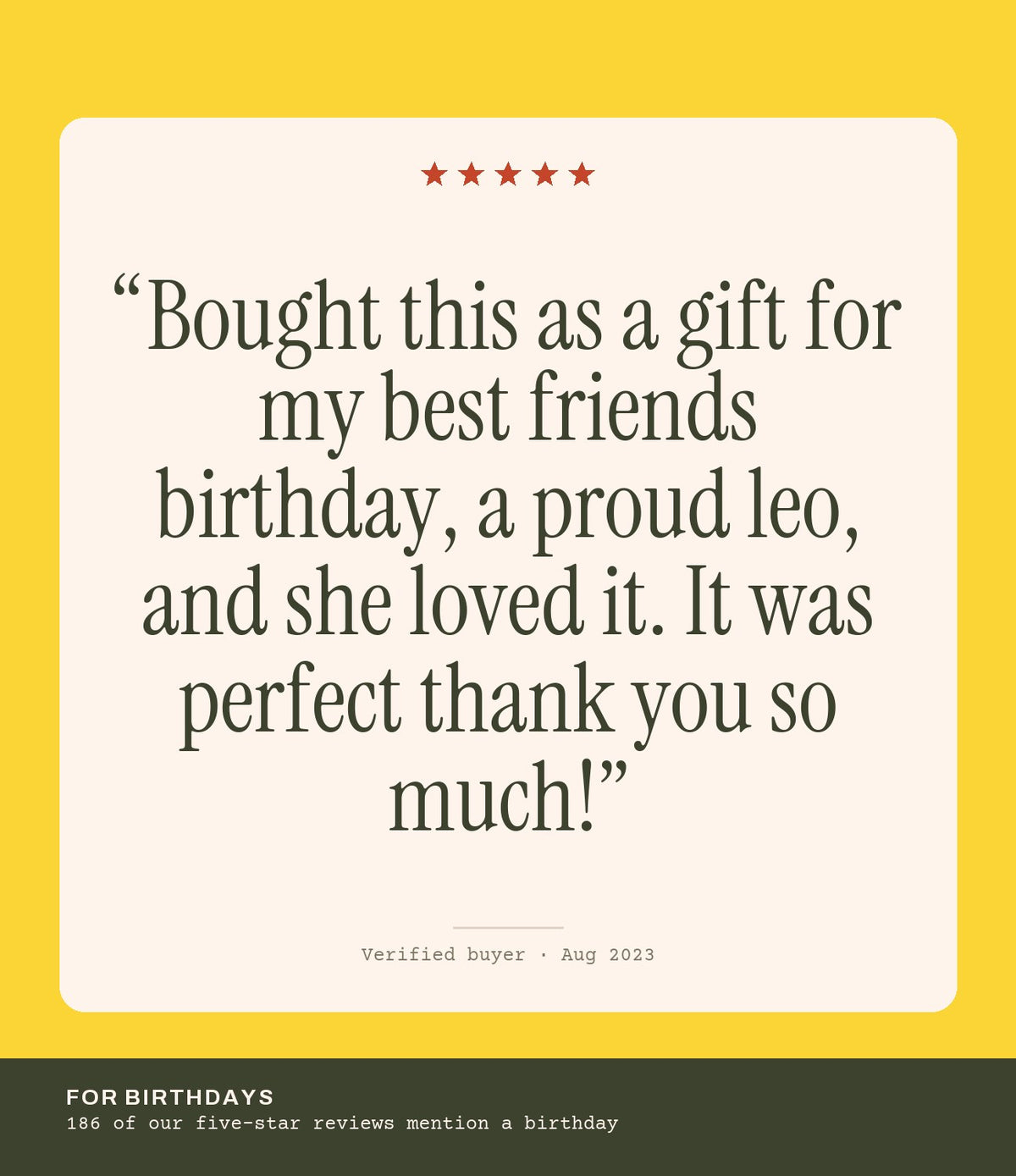 Verified buyer review