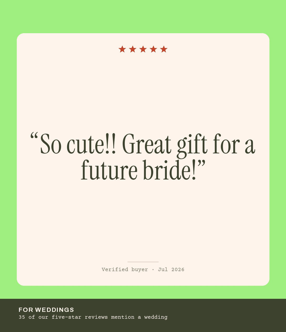 Verified buyer review